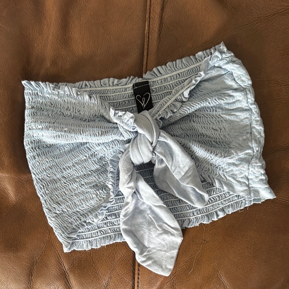 Windsor Light Blue Smocked Tube Top
